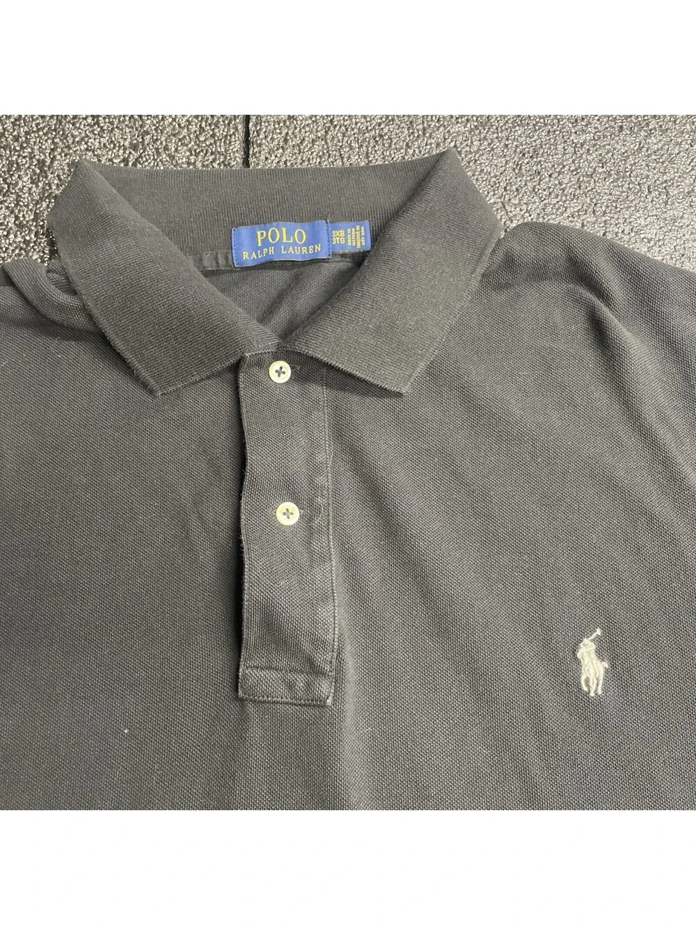 Polo Ralph Lauren Polo Shirt Mens 3XB Black Gray Pony Pique Cotton Casual Preppy